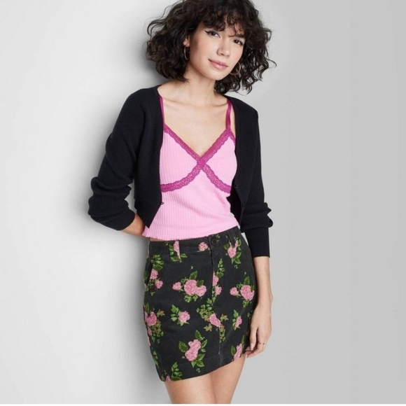 Wild Fable Floral Corduroy Skirt NWT - Picture 2 of 10